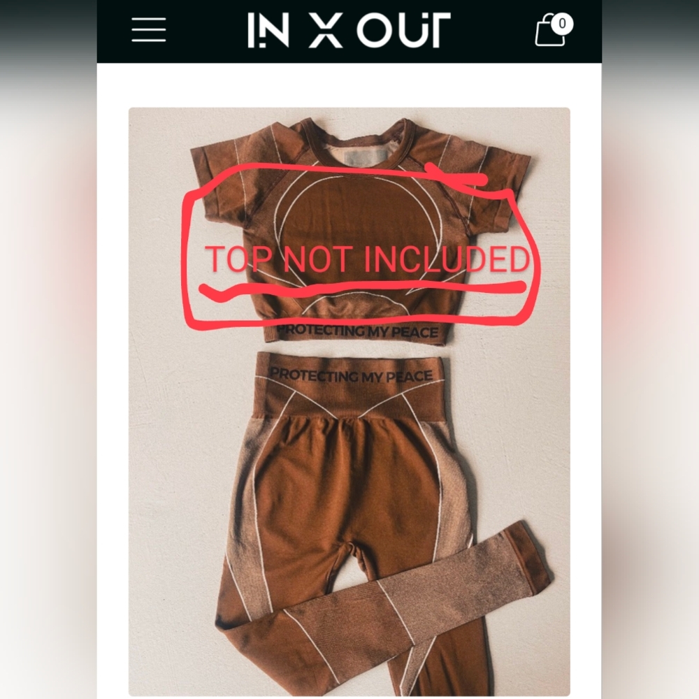 NWT In X Out Leggings S/M Brown